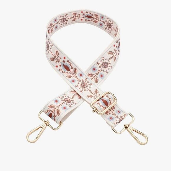 New Cream Floral/Snowflake Strap Guitar Crossbody Strap Bags/Purses Adjustable - Picture 1 of 3